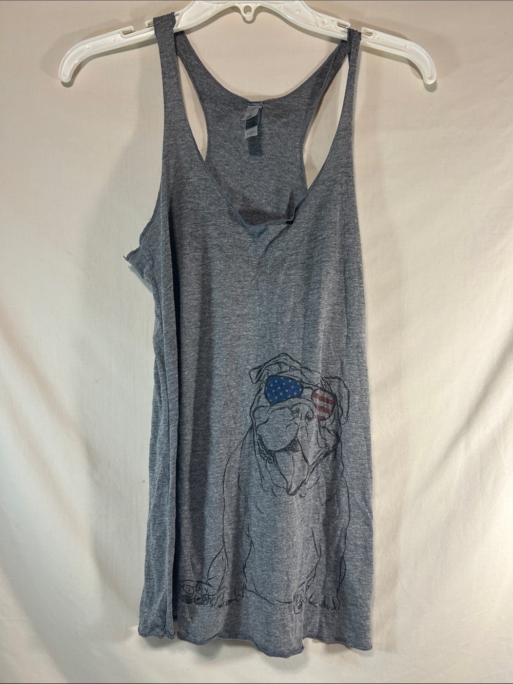 Next Level Gray Women's Racerback Sleep Tank with Bulldog Graphic